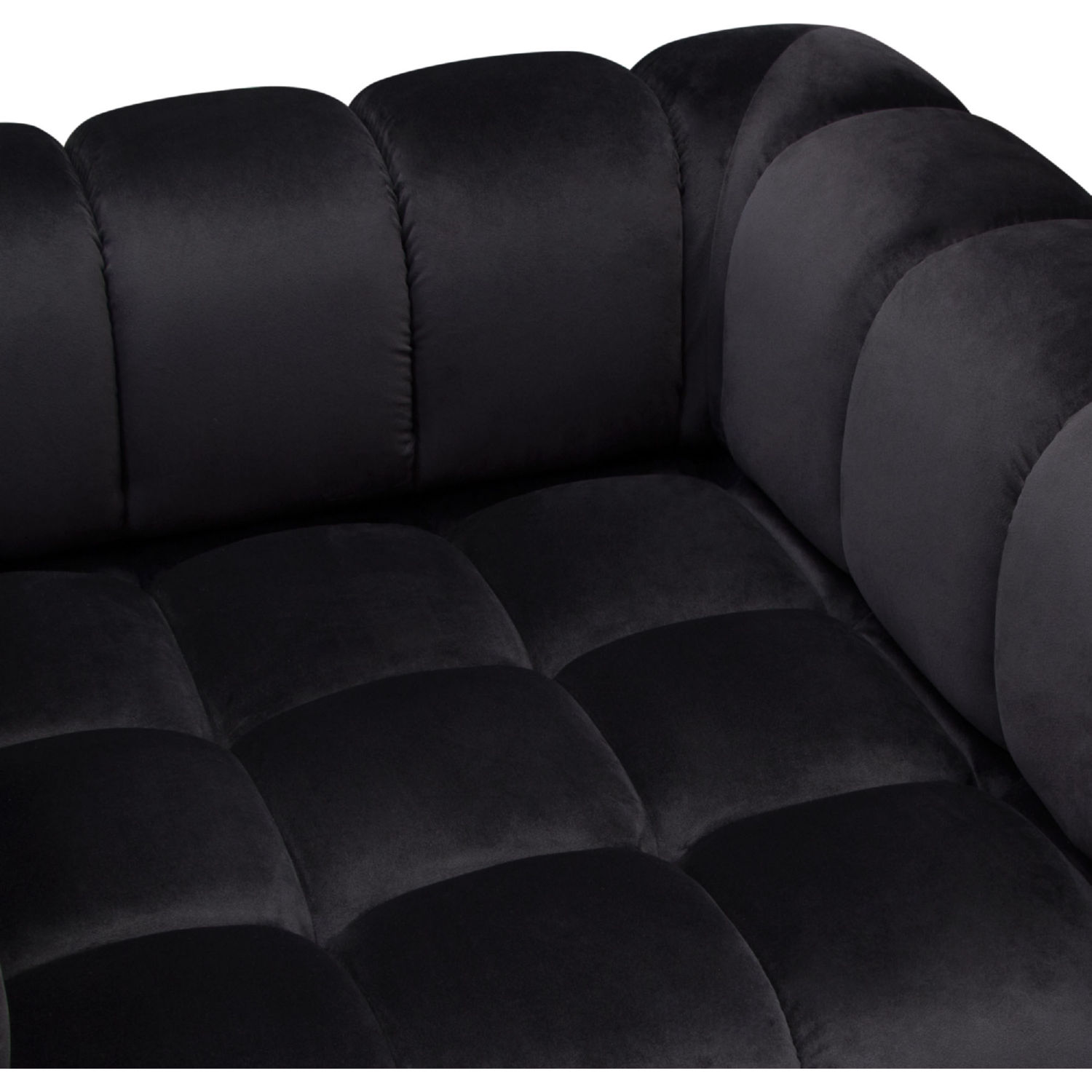 Diamond Sofa Image Low Profile Velvet Chair with Brushed Gold Base - Black