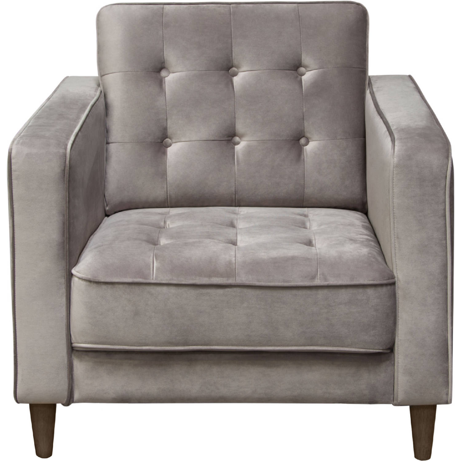 Diamond Sofa - Juniper Velvet Tufted Chair in Champagne Gray