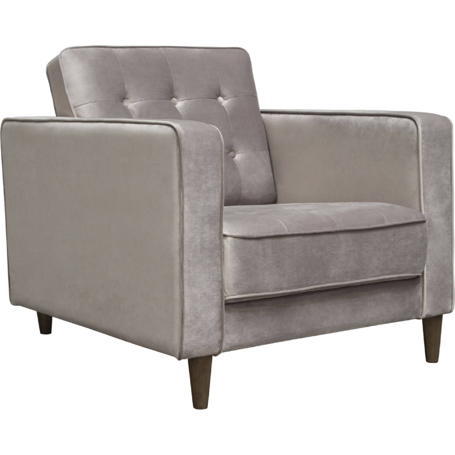 Diamond Sofa - Juniper Velvet Tufted Chair in Champagne Gray