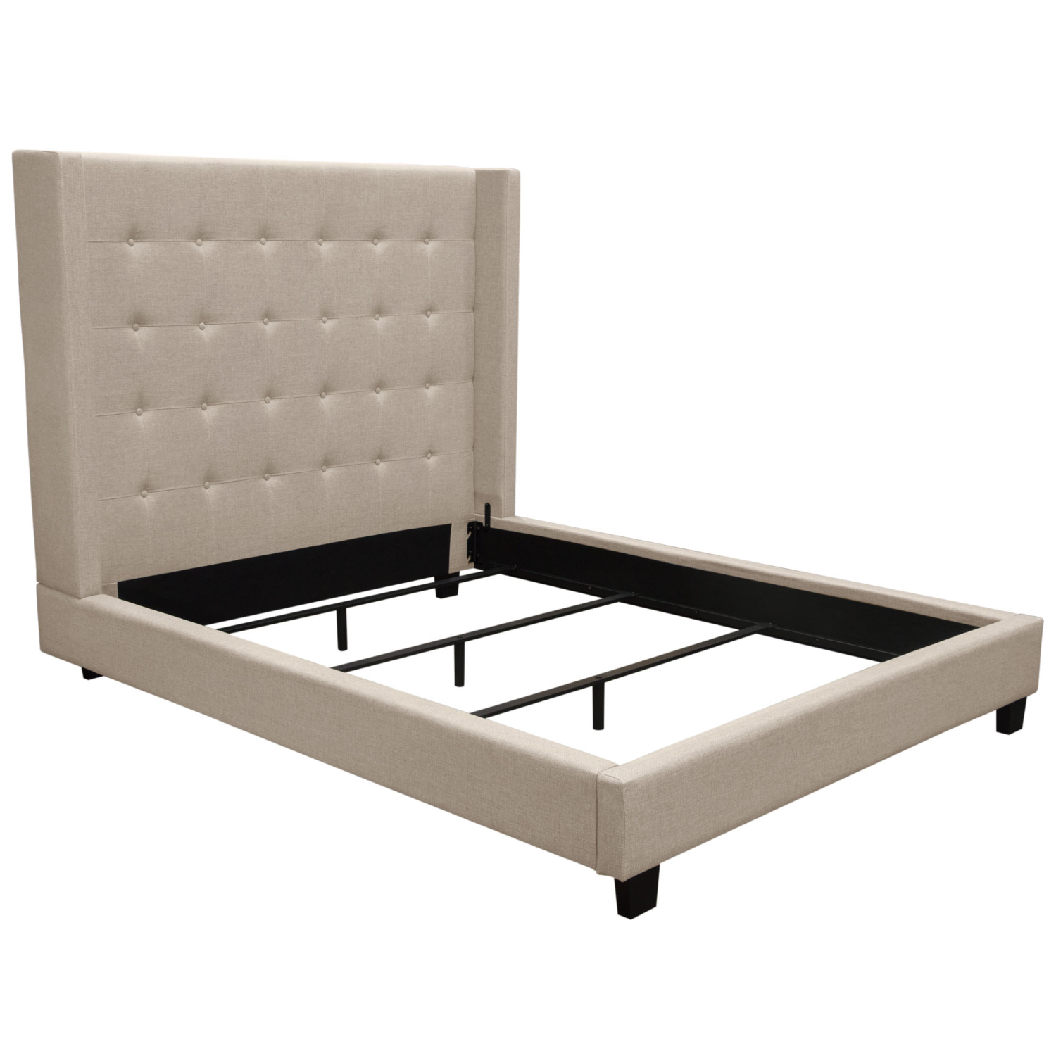 Diamond Sofa - Madison Ave Tufted Wing Bed in Button Tufted Fabric