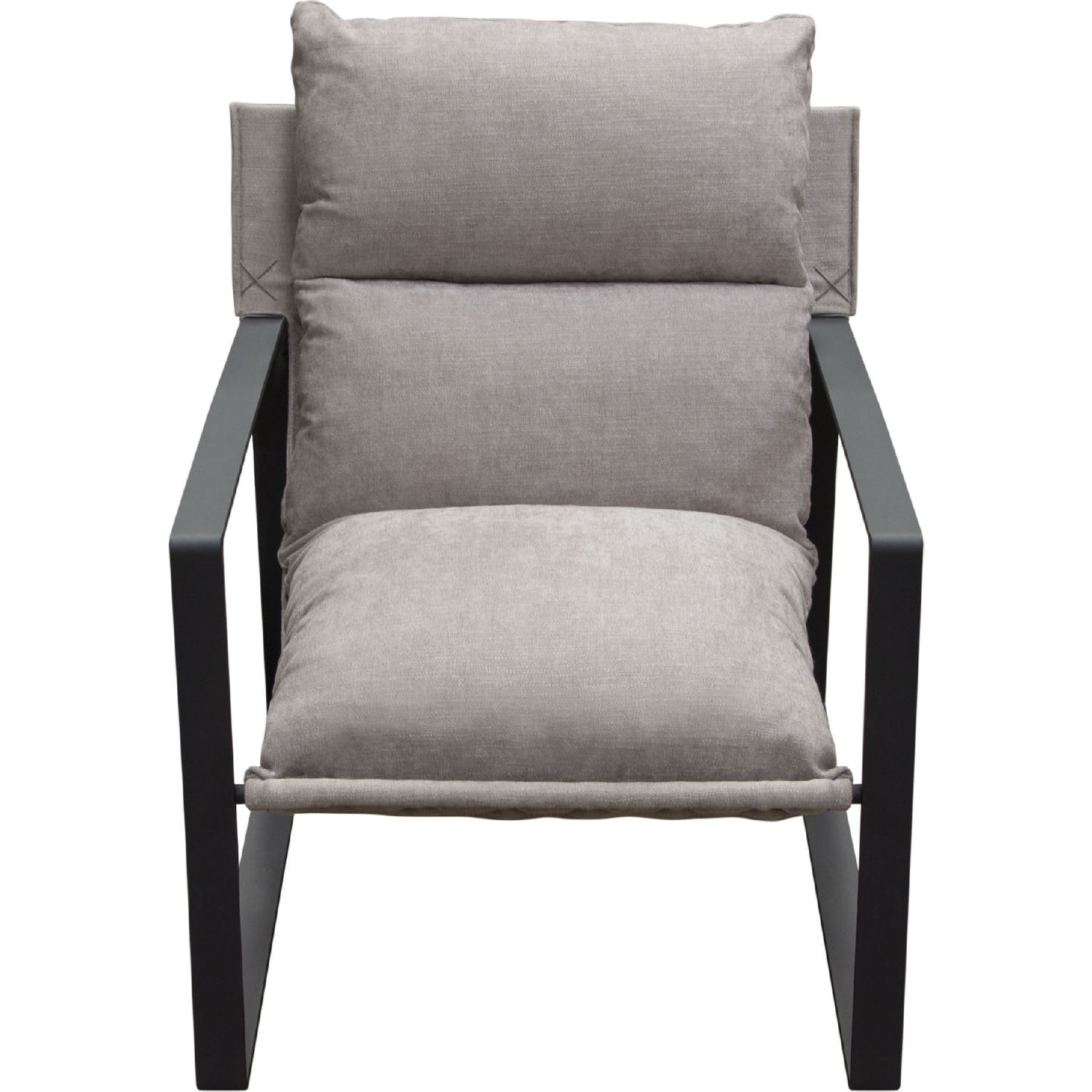Diamond Sofa Miller Sling Fabric Accent Chair with Black Powder Coated Metal Frame - Gray