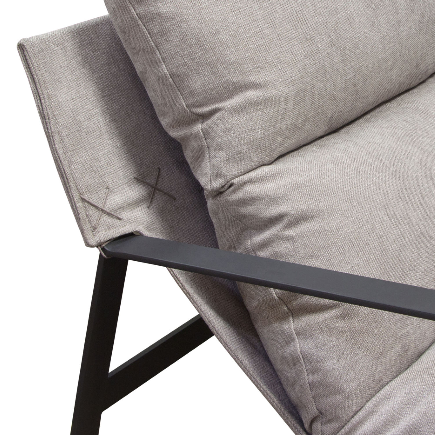 Diamond Sofa Miller Sling Fabric Accent Chair with Black Powder Coated Metal Frame - Gray