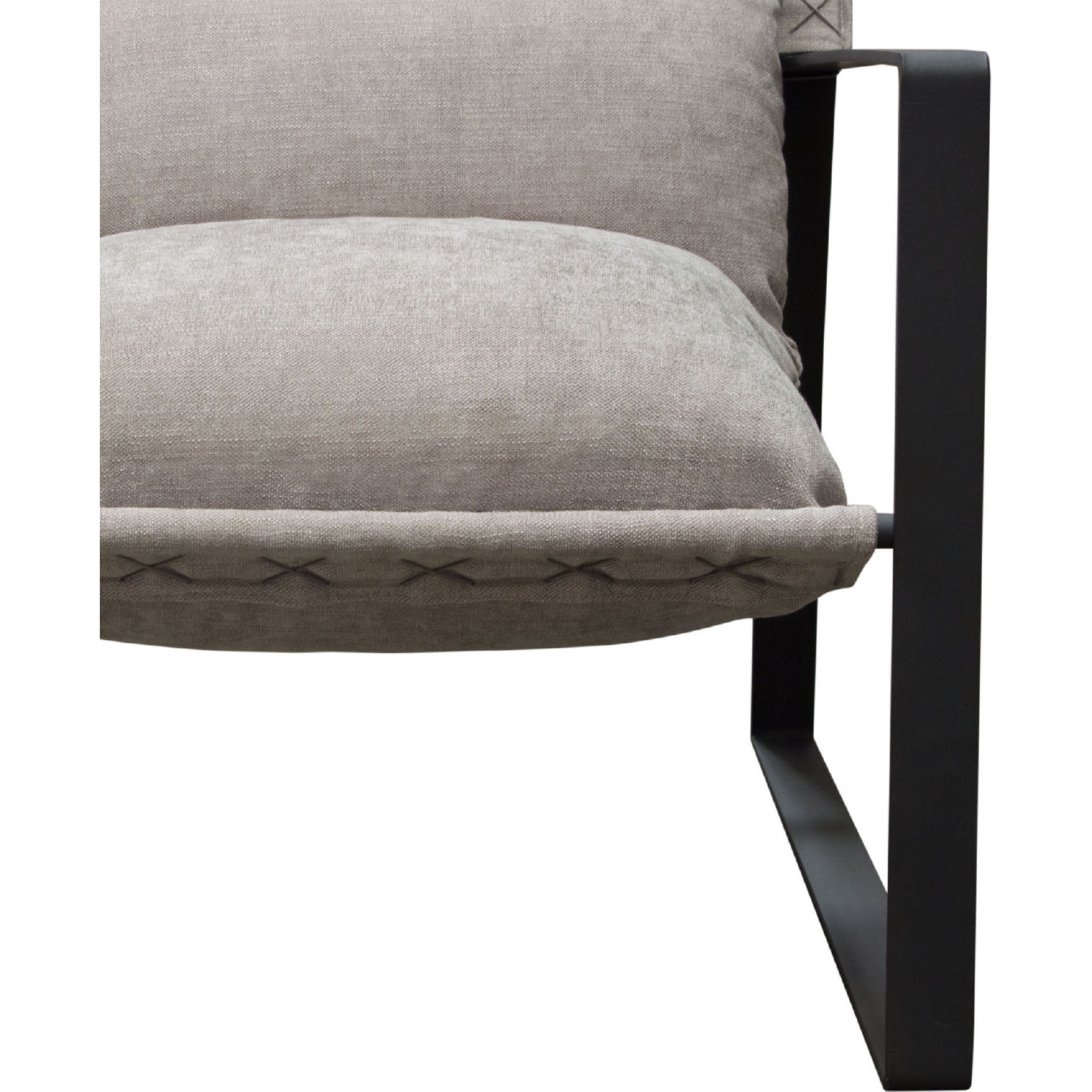 Diamond Sofa Miller Sling Fabric Accent Chair with Black Powder Coated Metal Frame - Gray