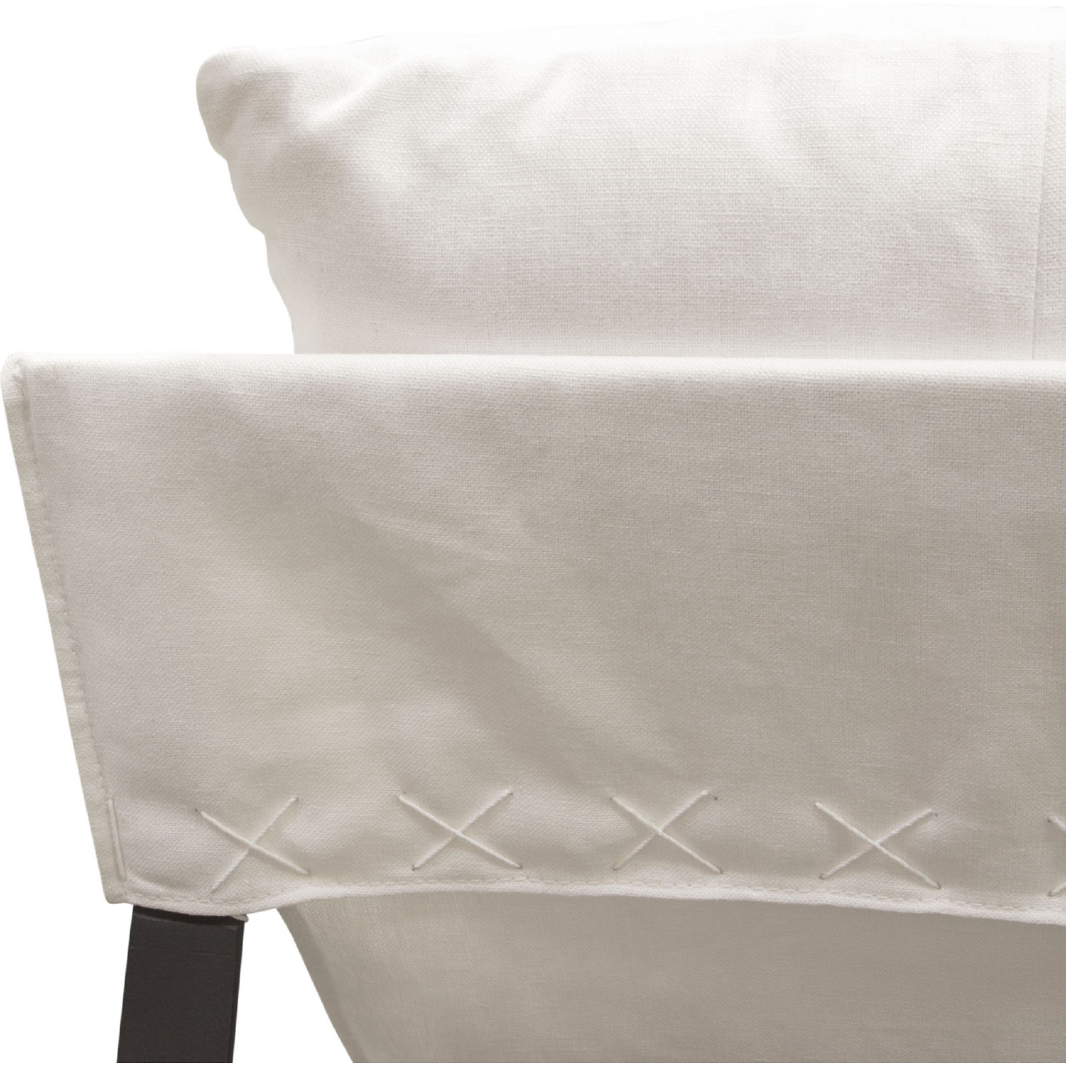 Diamond Sofa Miller Sling Linen Fabric Accent Chair with Black Powder Coated Metal Frame - White