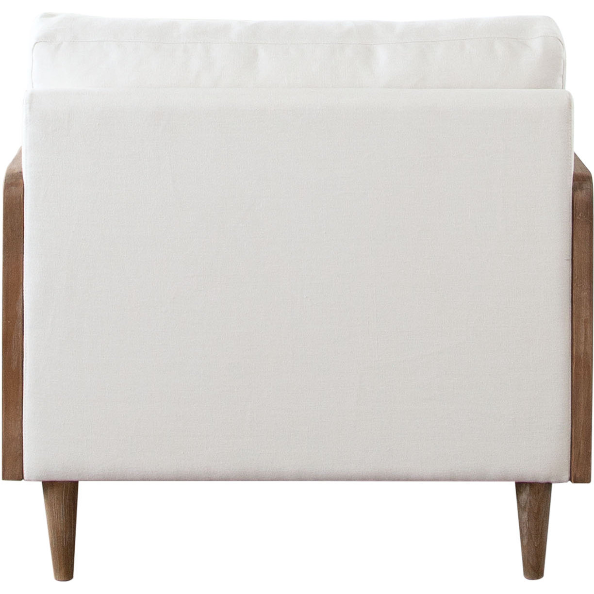 Diamond Sofa - Piper Linen Fabric Chair with Natural Rattan in White