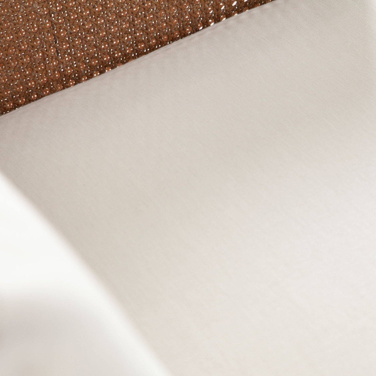 Diamond Sofa - Piper Linen Fabric Chair with Natural Rattan in White
