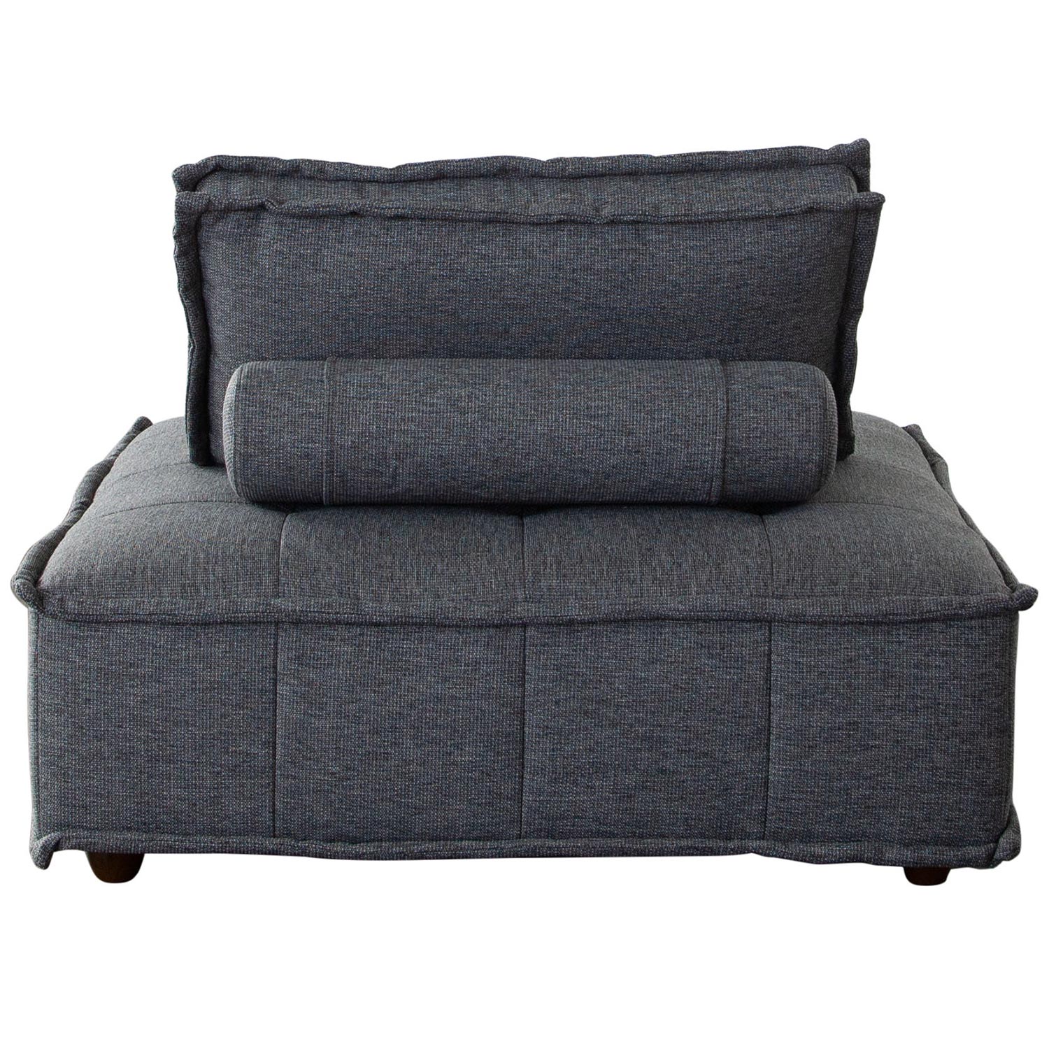 Diamond Sofa Platform Square Fabric Modular Lounger with Bolstered Non-Skid Backrest - Gray