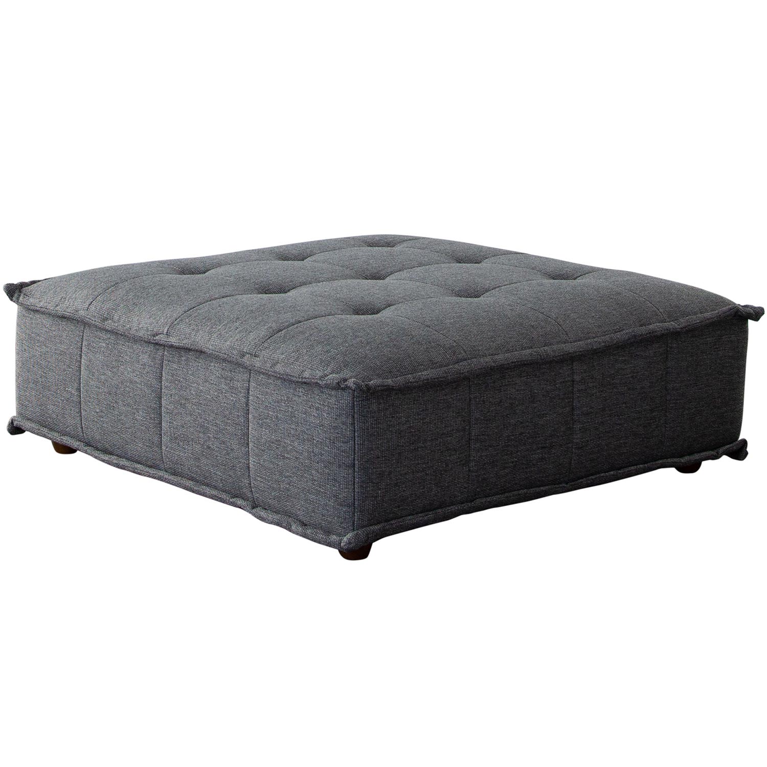 Diamond Sofa Platform Square Fabric Modular Lounger with Bolstered Non-Skid Backrest - Gray