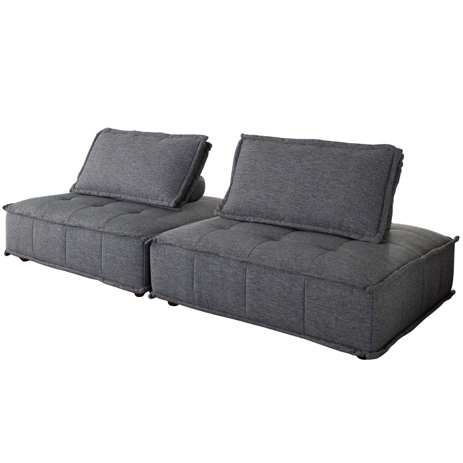 Diamond Sofa - Platform Square Fabric Modular Lounger with Bolstered Non-Skid Backrest
