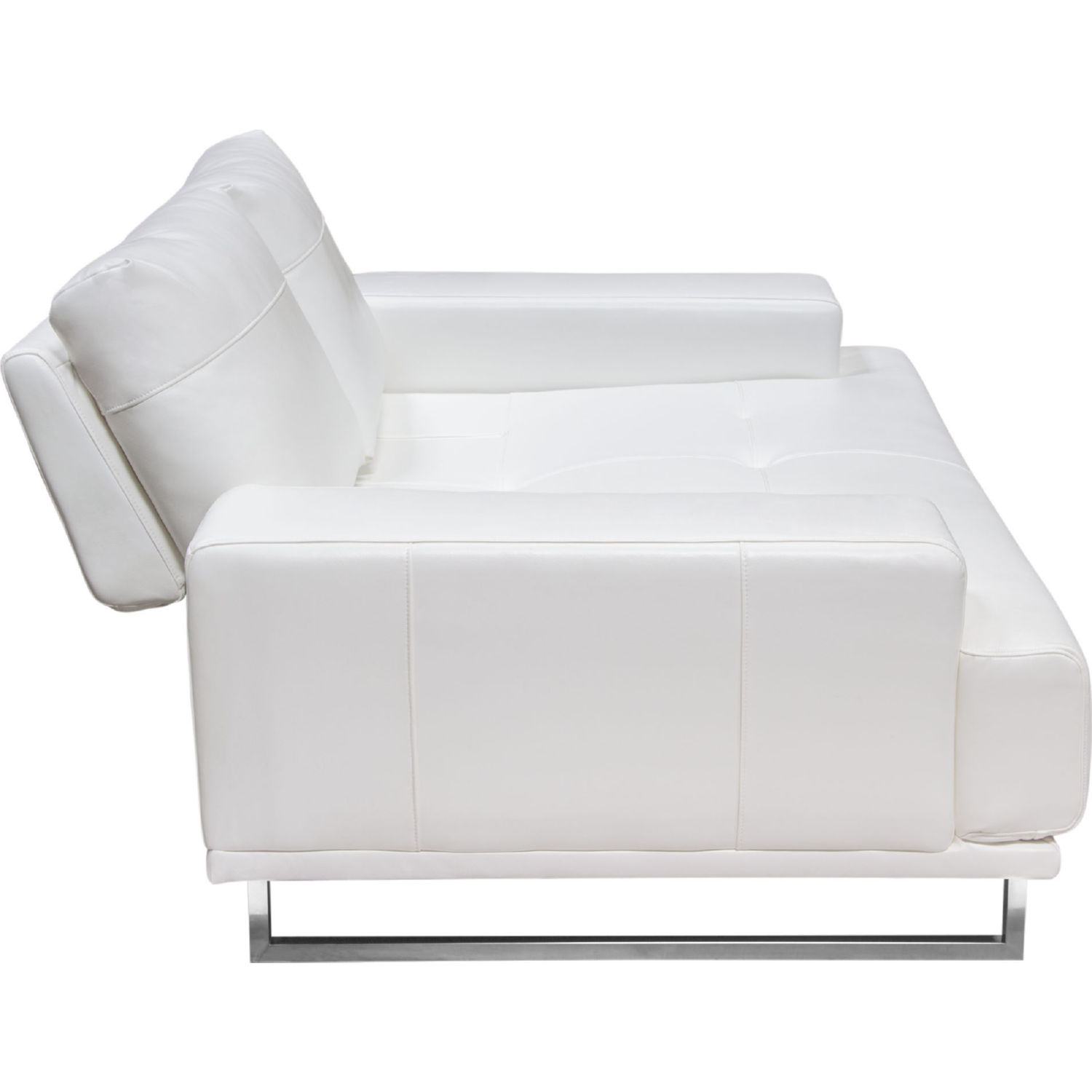 Diamond Sofa Russo Air Leather Loveseat with Adjustable Seat Backs - White