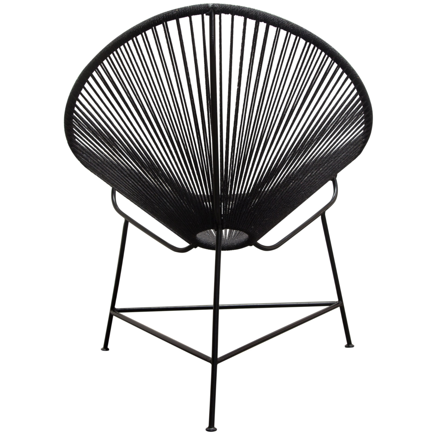 Diamond Sofa Sativa 2-Pack Rope Accent Chair with Black Iron Rod Frame - Black