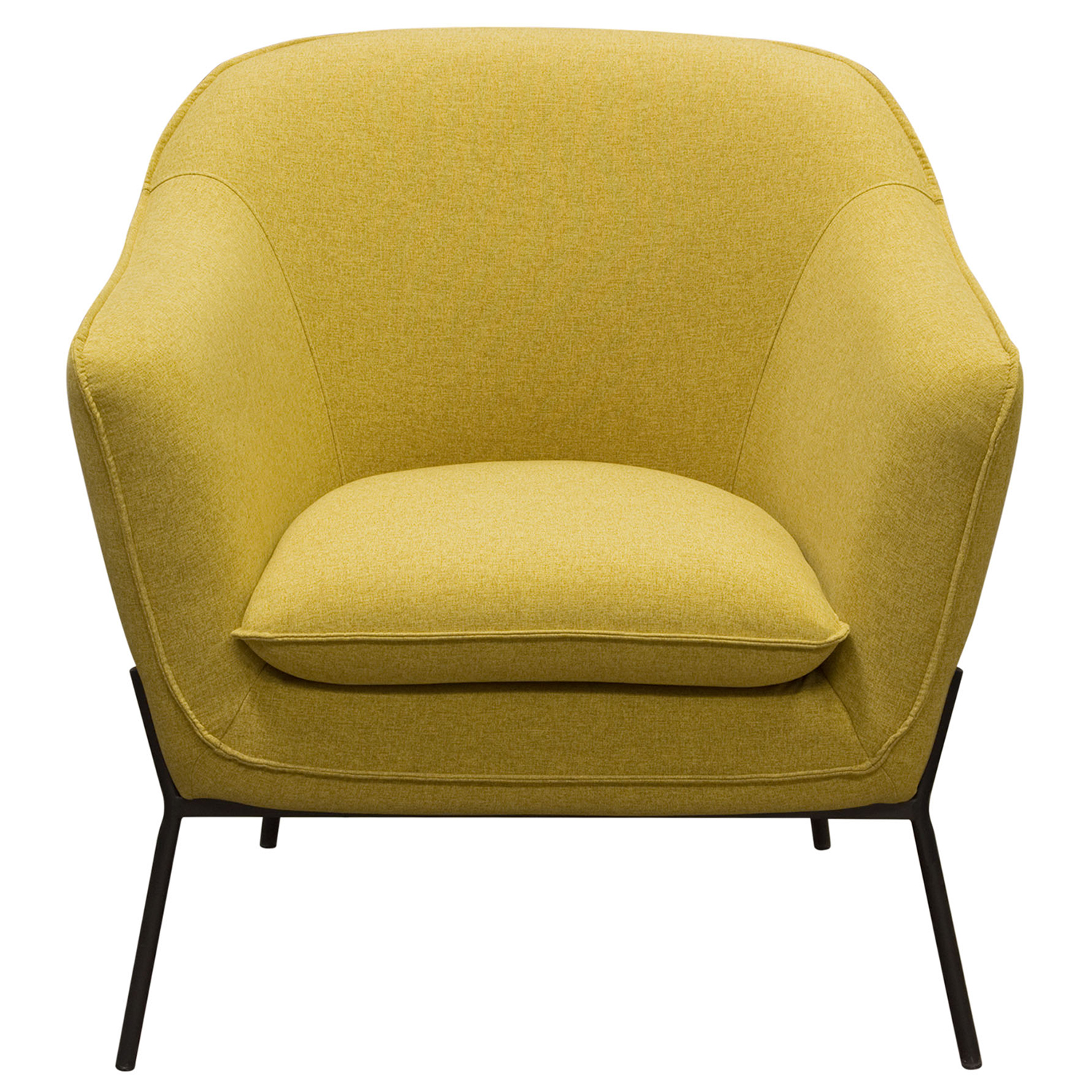 Diamond Sofa Status Fabric Accent Chair with Metal Leg - Yellow