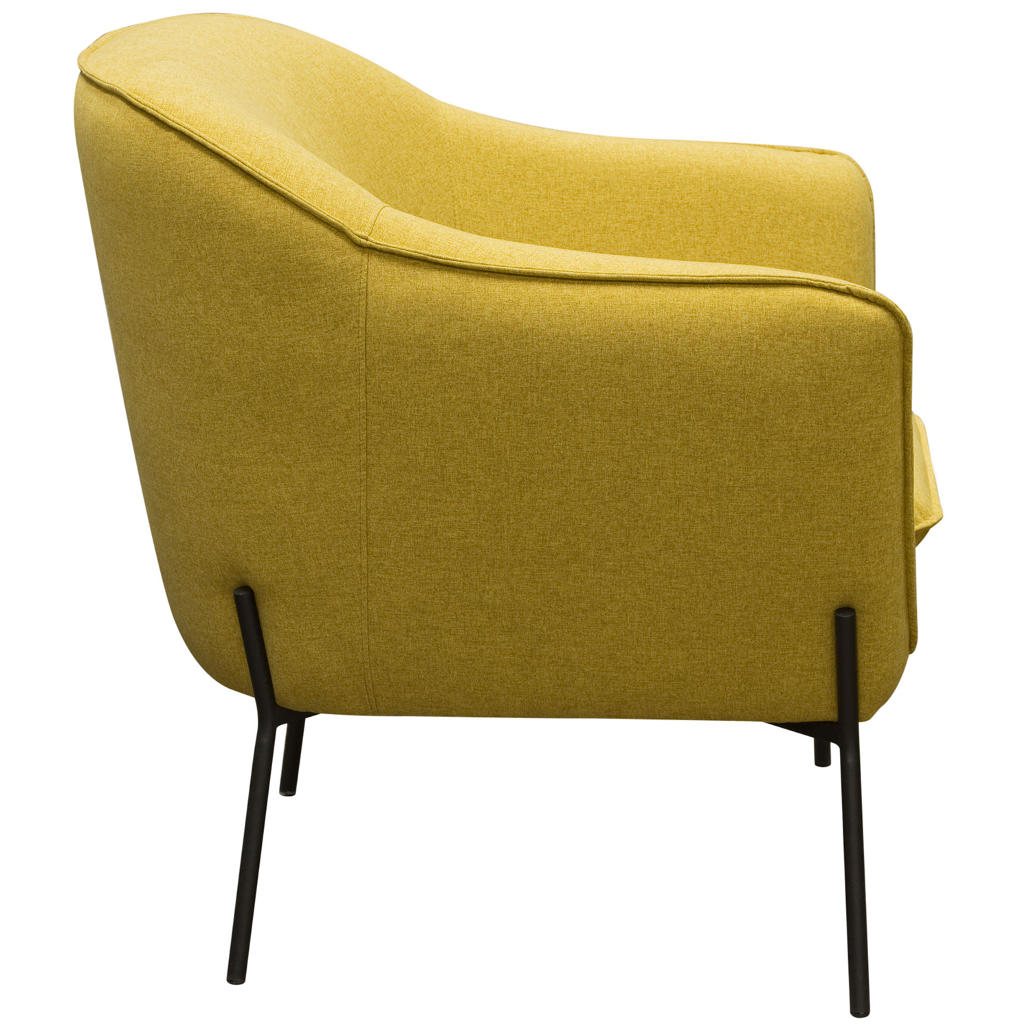 Diamond Sofa Status Fabric Accent Chair with Metal Leg - Yellow