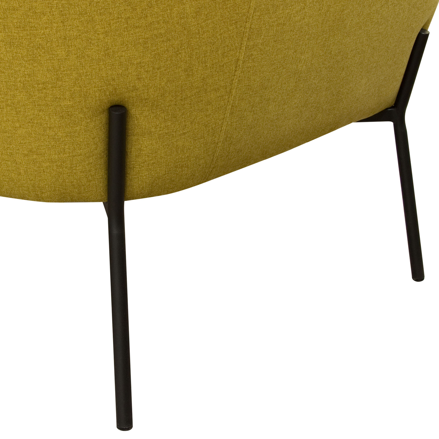Diamond Sofa Status Fabric Accent Chair with Metal Leg - Yellow
