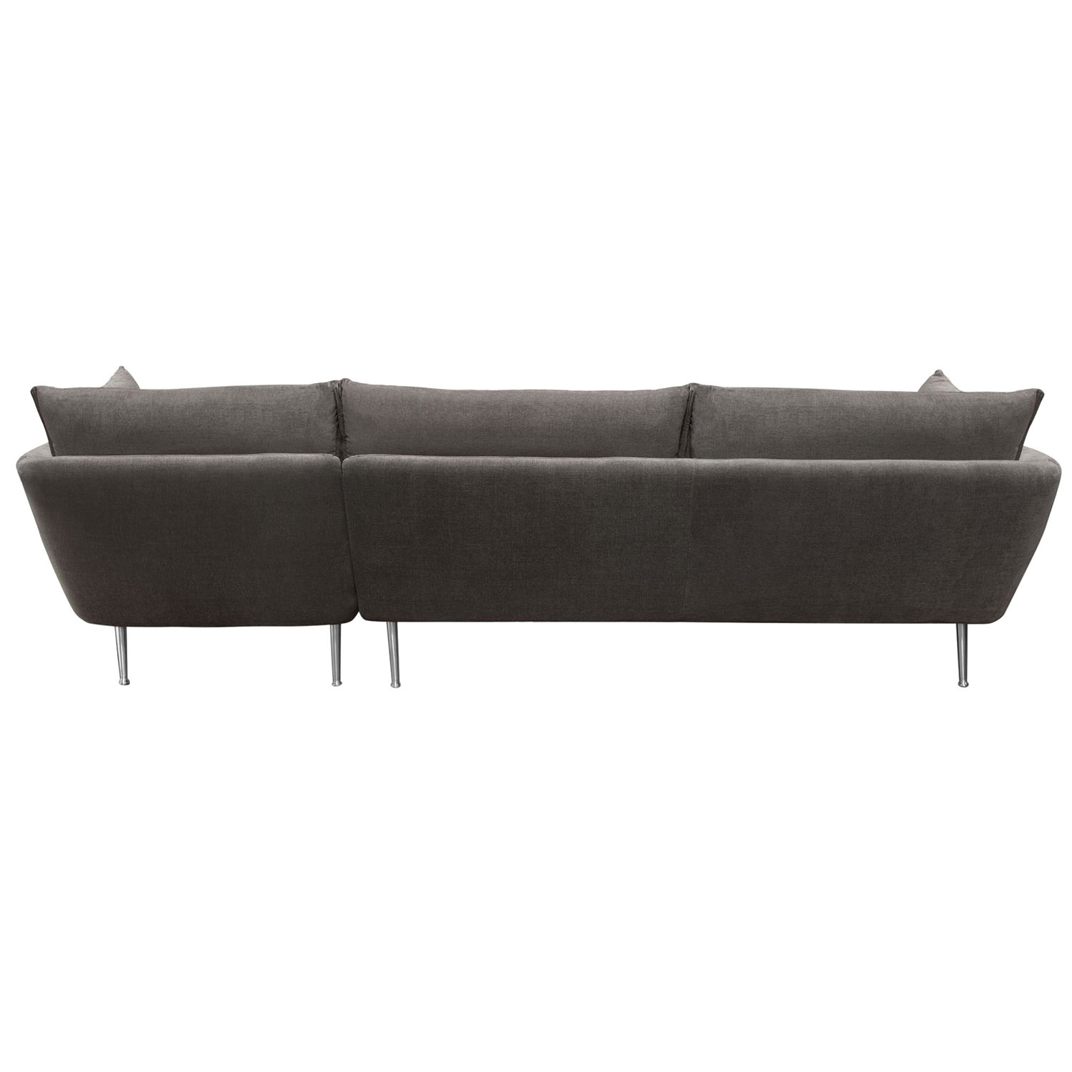Diamond Sofa - Vantage Right Facing Chaise Fabric Sectional with Brushed Metal Legs in Iron Gray