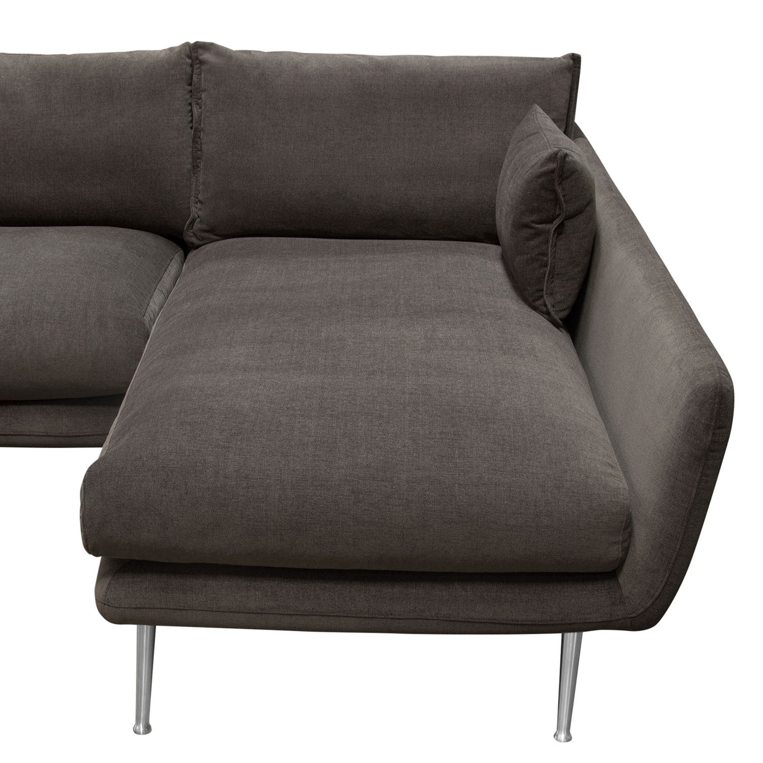 Diamond Sofa - Vantage Right Facing Chaise Fabric Sectional with Brushed Metal Legs in Iron Gray