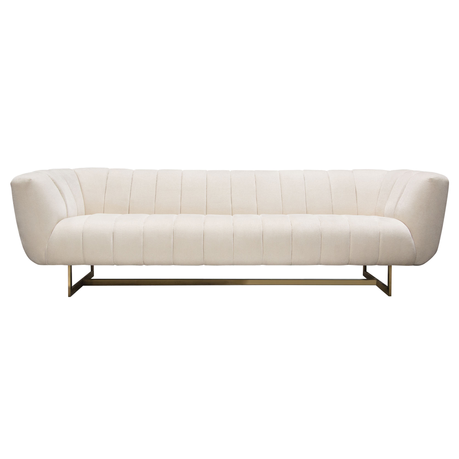 Diamond Sofa - Venus Fabric Sofa with Contrasting Pillows & Gold Finished Metal Base