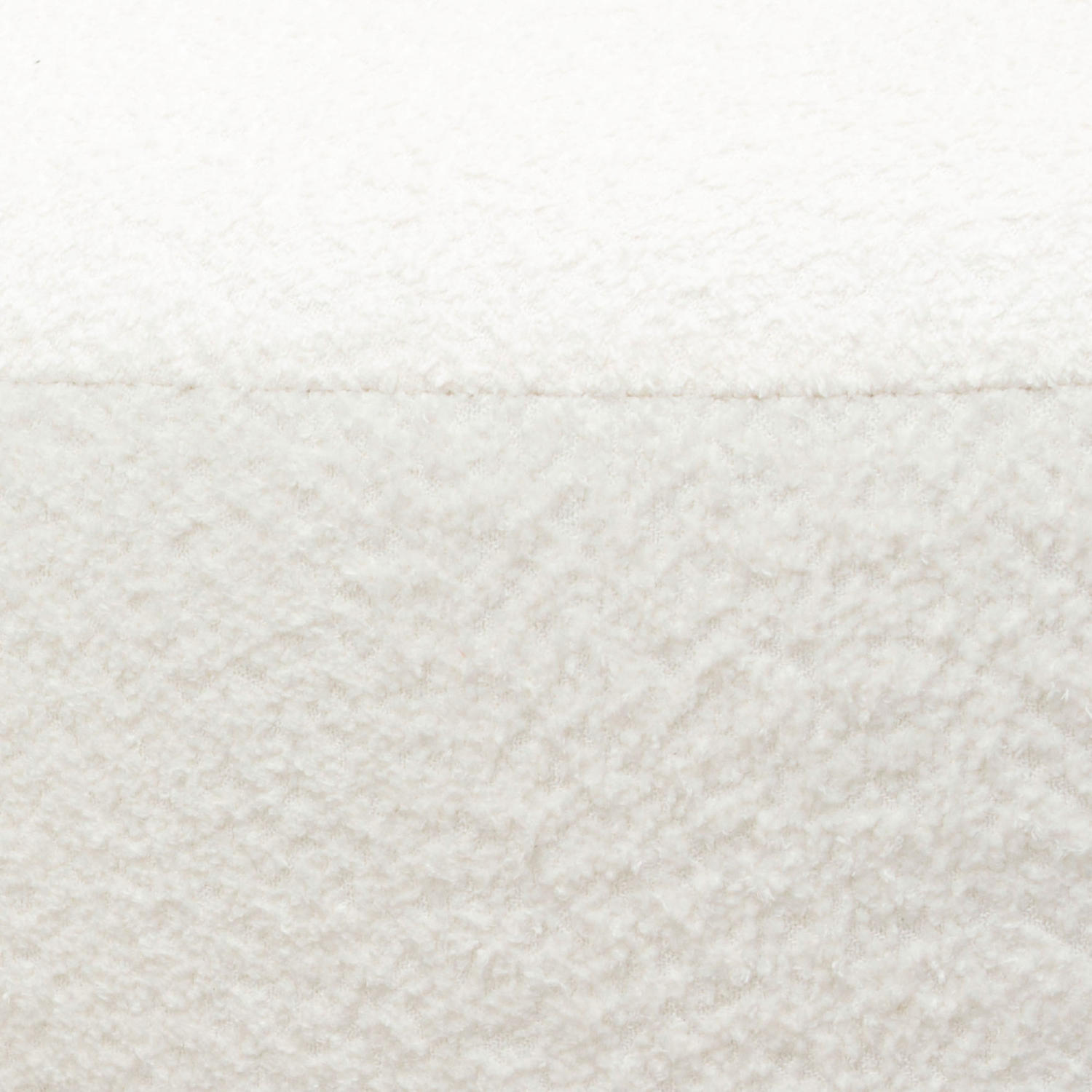 Diamond Sofa - Vesper Faux Shearling Round Ottoman with Black Wood Leg Base in White