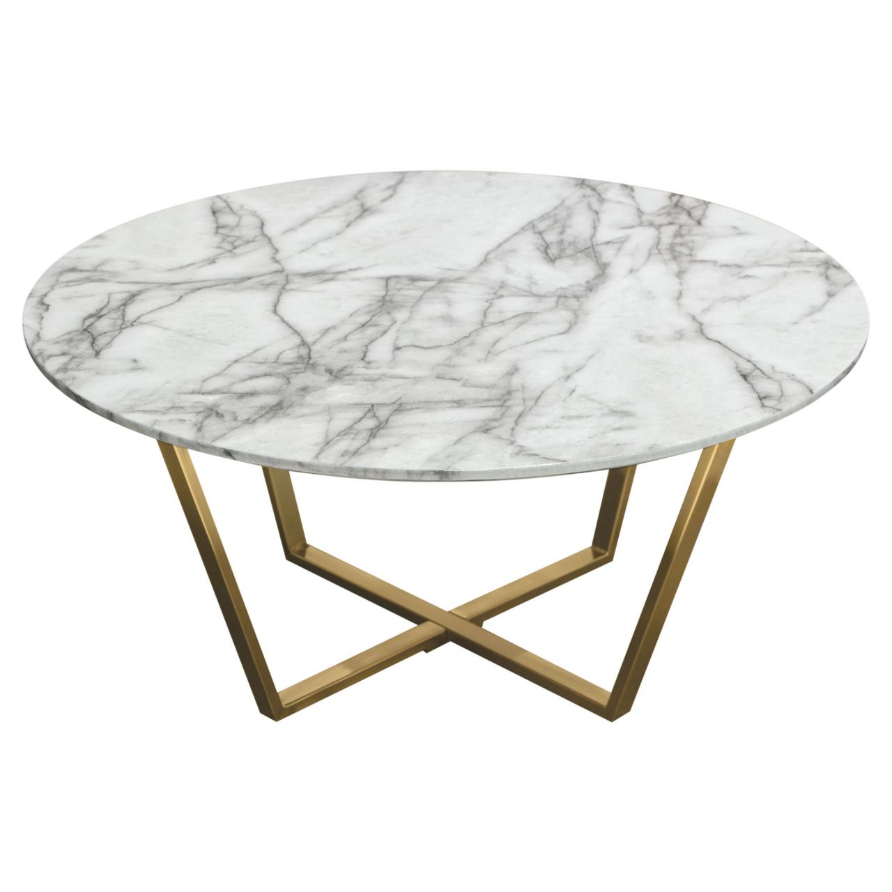 Diamond Sofa - Vida Cocktail Table with Faux Marble Top and Brushed Gold Metal Frame