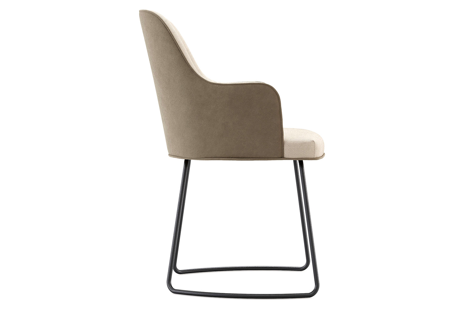 Domkapa - Anna Chair with Armrest Metal Baseboard