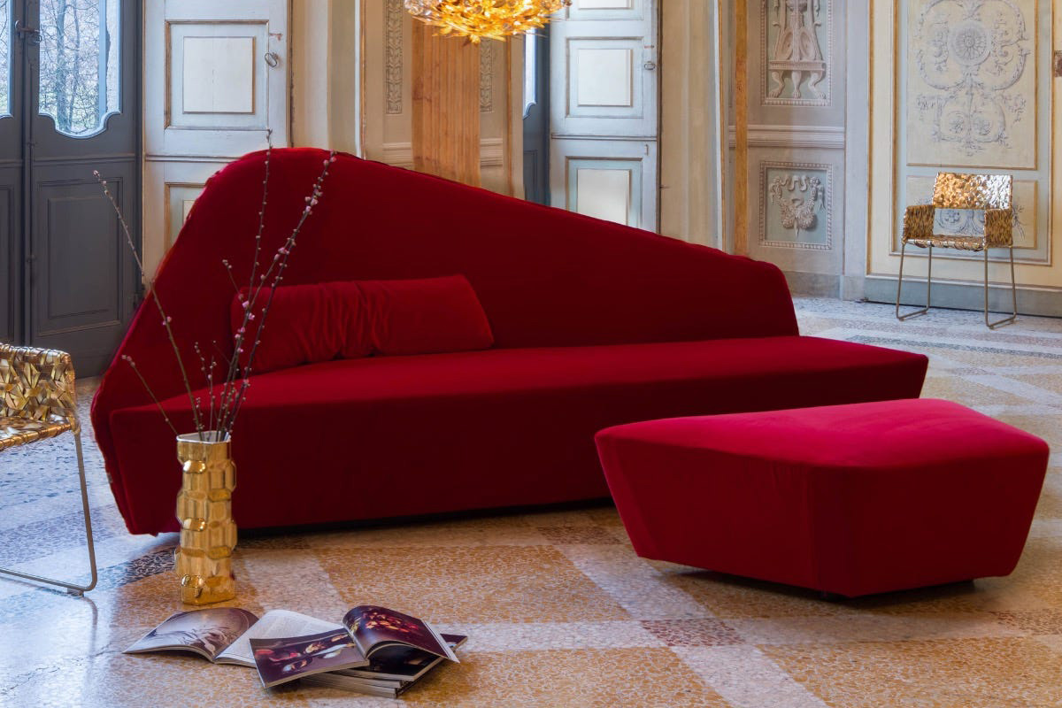 Driade - Verlaine Ottoman in Red