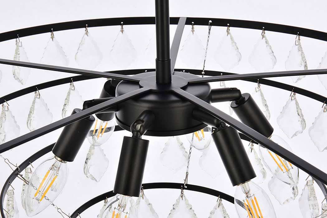 Elegant Pendant Light - Black, L 24" (1101D24BK)
