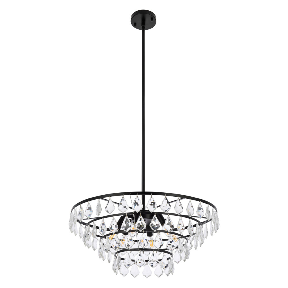Elegant Pendant Light - Black, L 24" (1101D24BK)