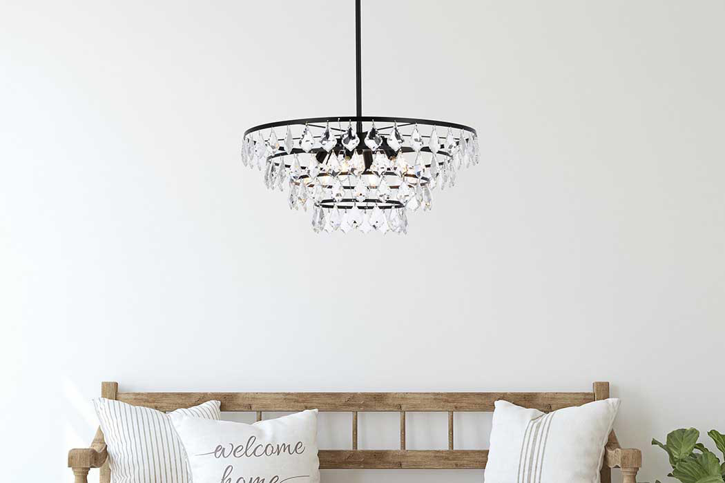 Elegant Pendant Light - Black, L 24" (1101D24BK)