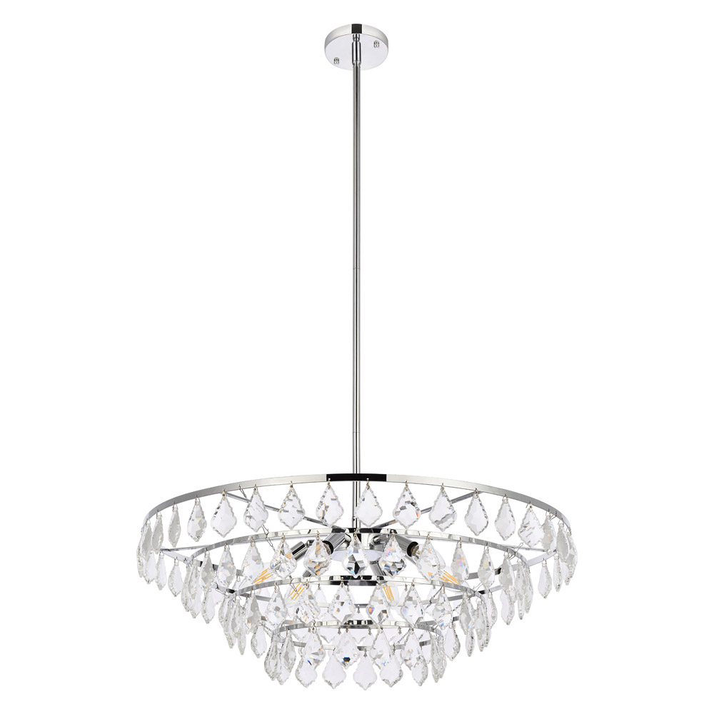 Elegant Pendant Light - Chrome, L 28" (1101D28C)