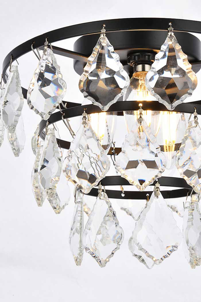 Elegant Flush Mount Light - Black, L 10" (1101F10BK)