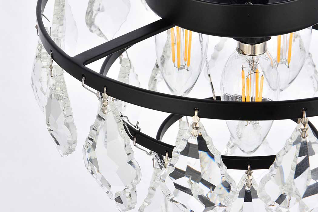 Elegant Flush Mount Light - Black, L 10" (1101F10BK)