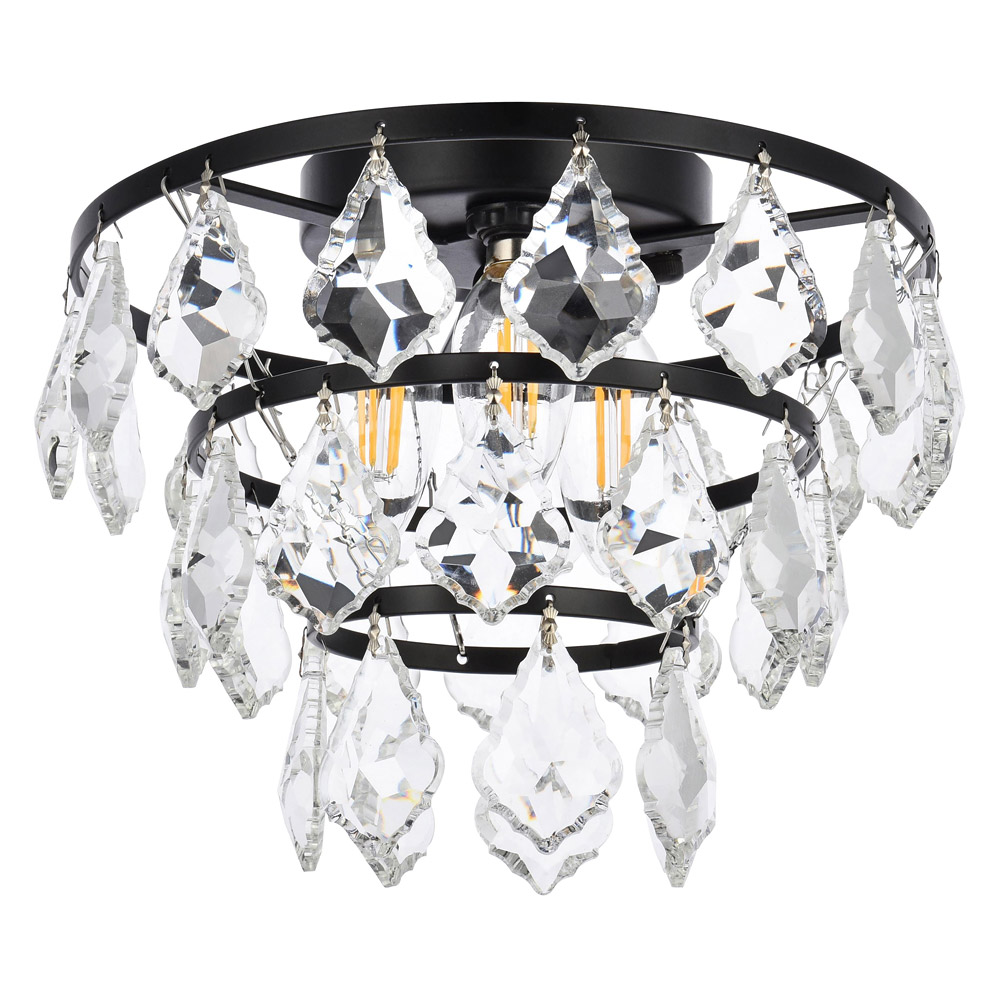 Elegant Flush Mount Light - Black, L 10" (1101F10BK)