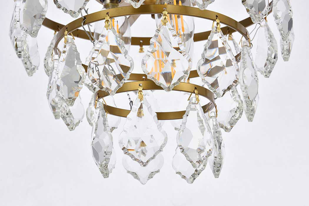 Elegant Flush Mount Light - Brass, L 10" (1101F10BR)