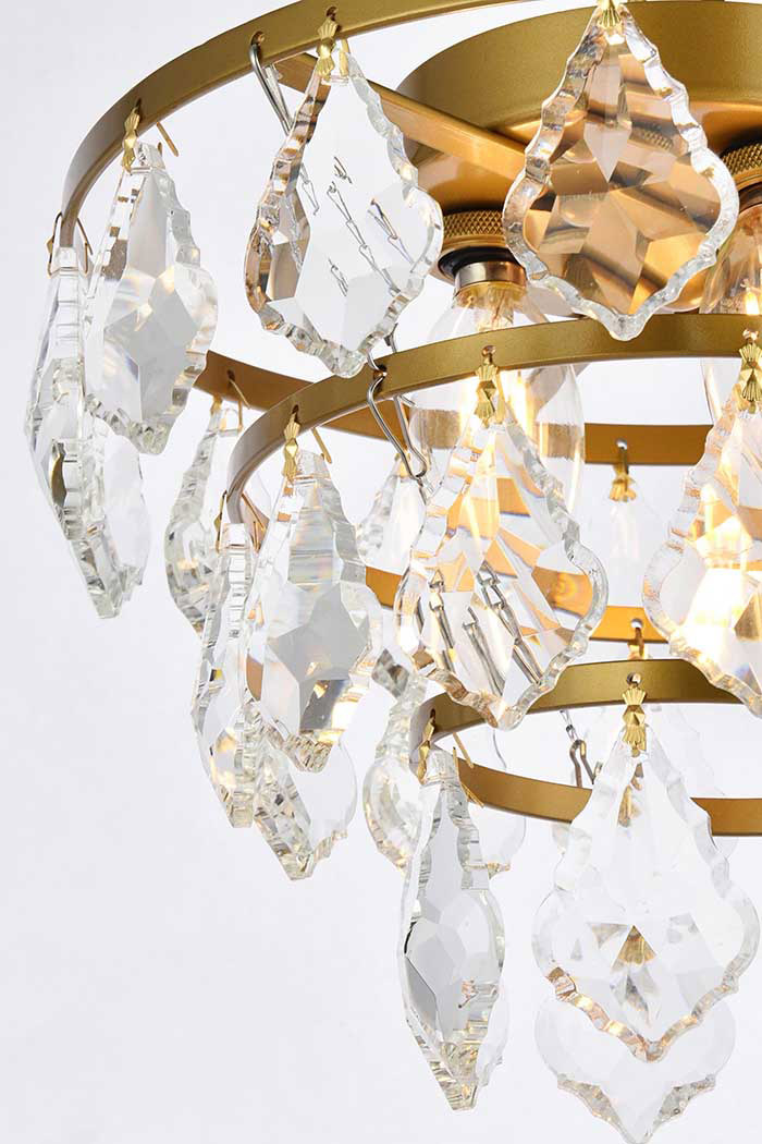 Elegant Flush Mount Light - Brass, L 10" (1101F10BR)
