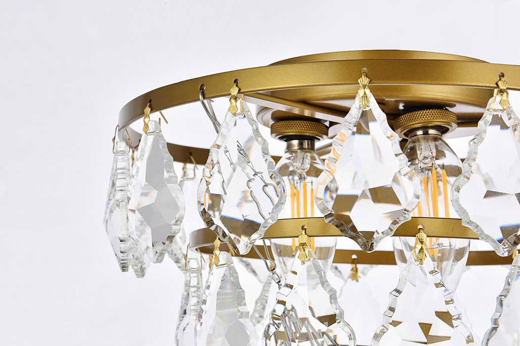 Elegant Flush Mount Light - Brass, L 10" (1101F10BR)