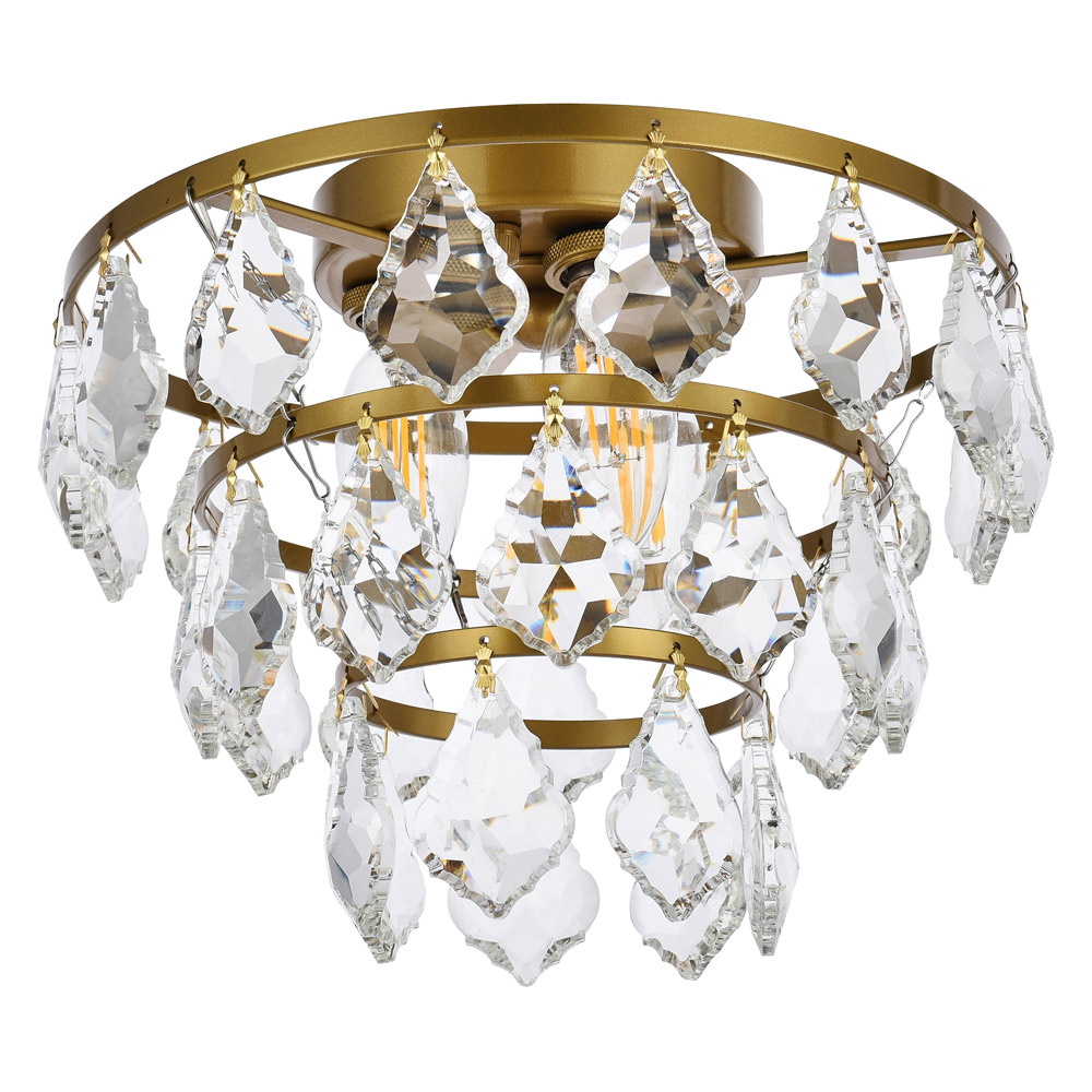 Elegant Flush Mount Light - Brass, L 10" (1101F10BR)