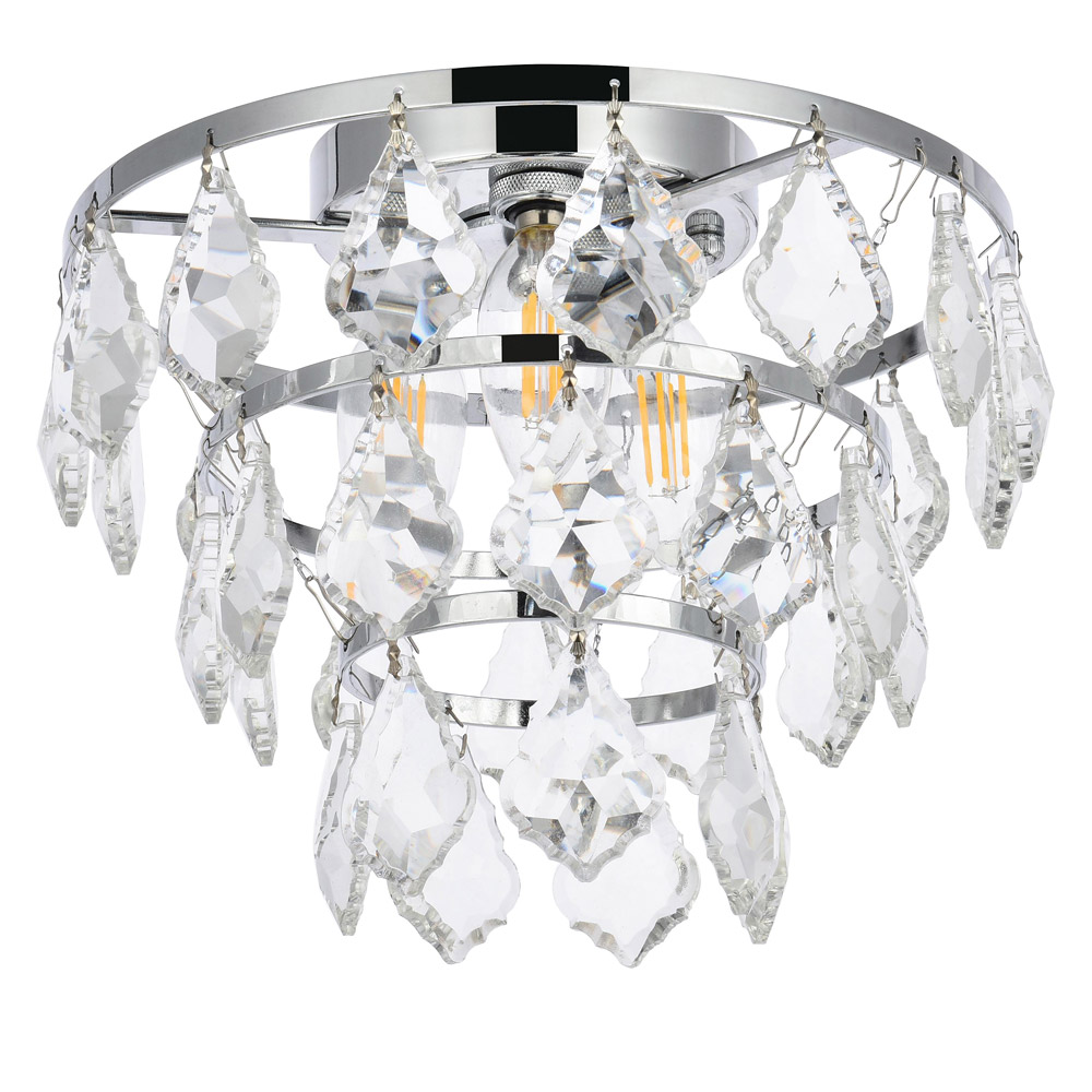 Elegant Flush Mount Light - Chrome, L 10" (1101F10C)