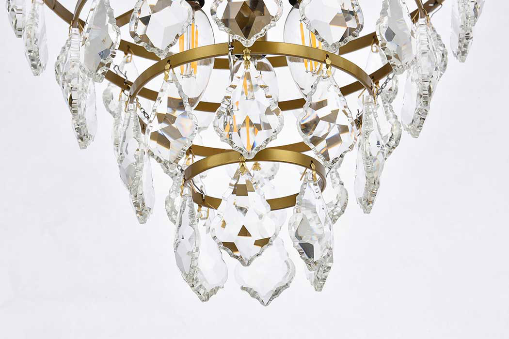 Elegant Flush Mount Light - Brass, L 12" (1101F12BR)