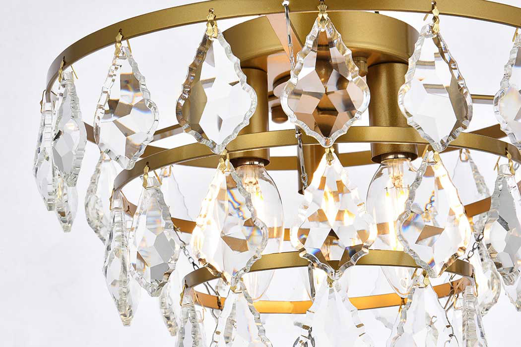 Elegant Flush Mount Light - Brass, L 12" (1101F12BR)