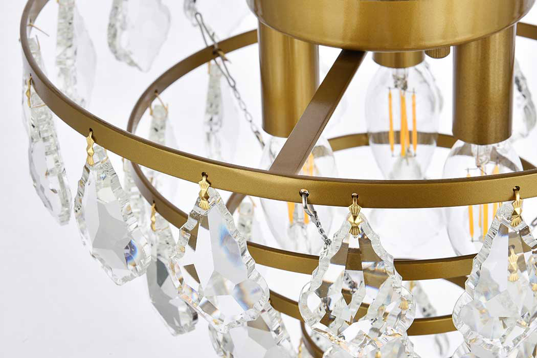 Elegant Flush Mount Light - Brass, L 12" (1101F12BR)