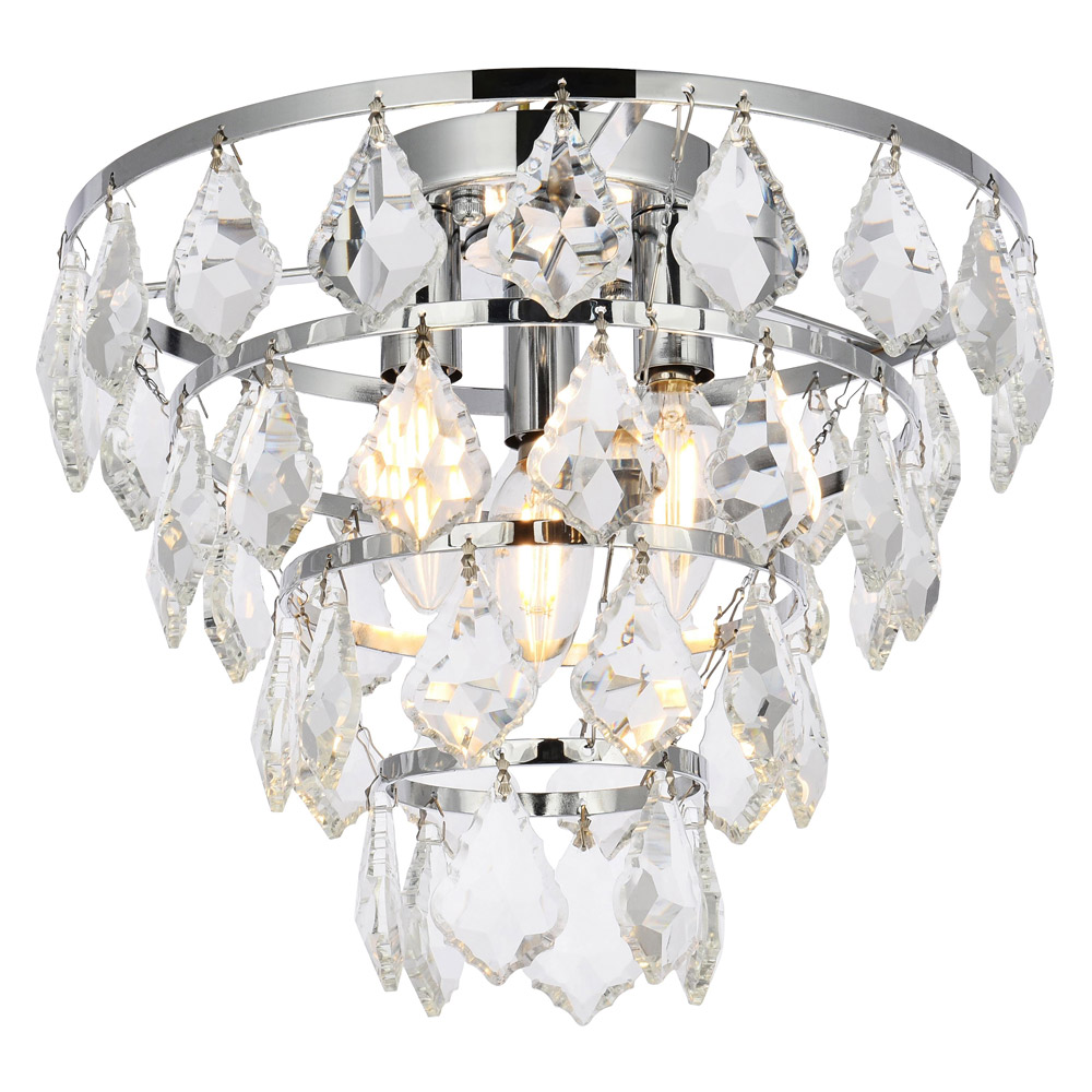 Elegant Flush Mount Light - Chrome, L 12" (1101F12C)