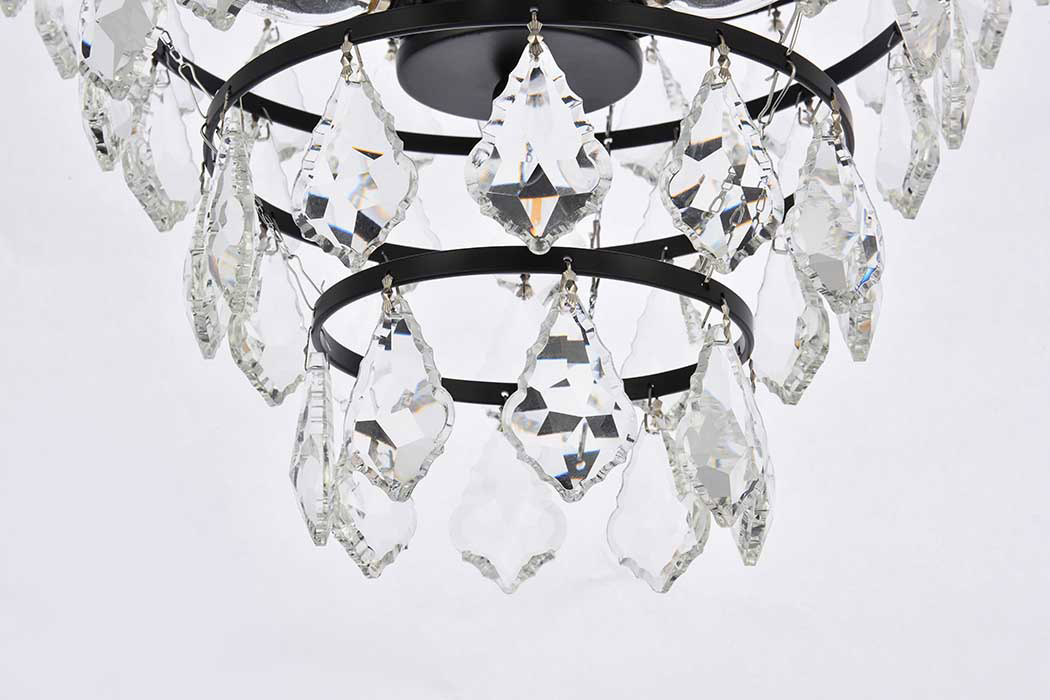 Elegant Flush Mount Light - Black, L 14" (1101F14BK)