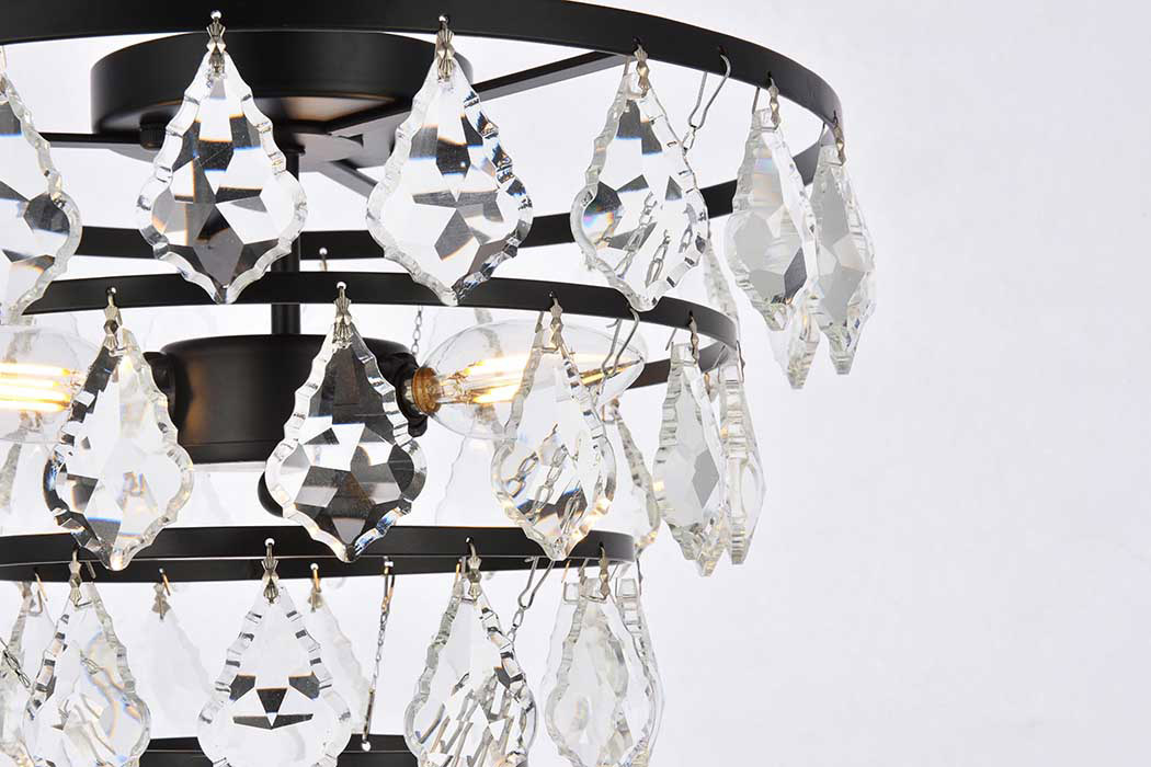 Elegant Flush Mount Light - Black, L 14" (1101F14BK)