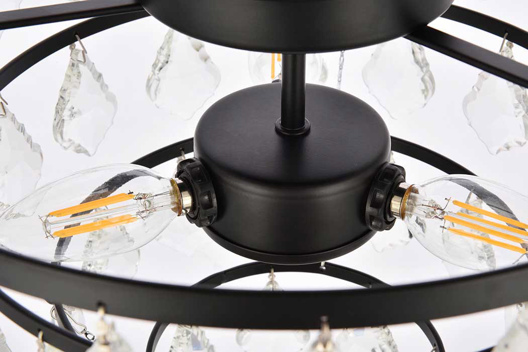 Elegant Flush Mount Light - Black, L 14" (1101F14BK)