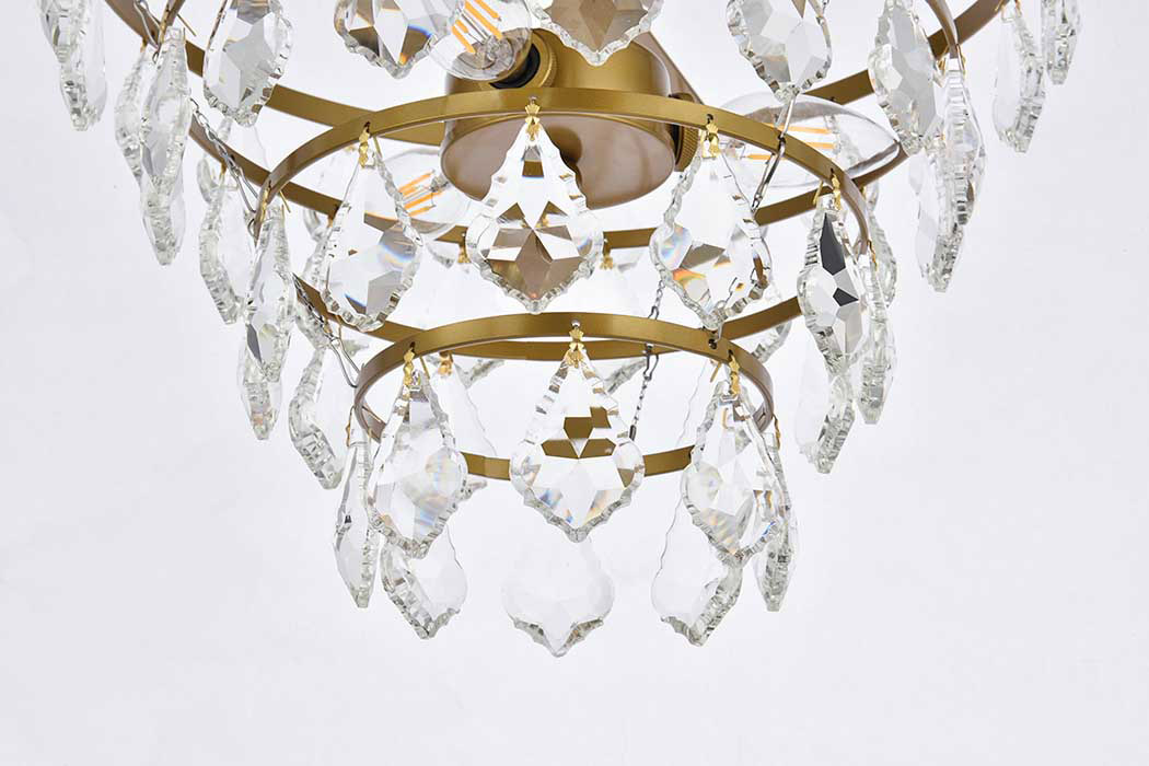 Elegant Flush Mount Light - Brass, L 14" (1101F14BR)