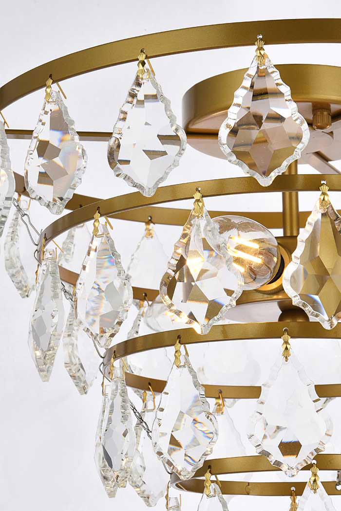 Elegant Flush Mount Light - Brass, L 14" (1101F14BR)
