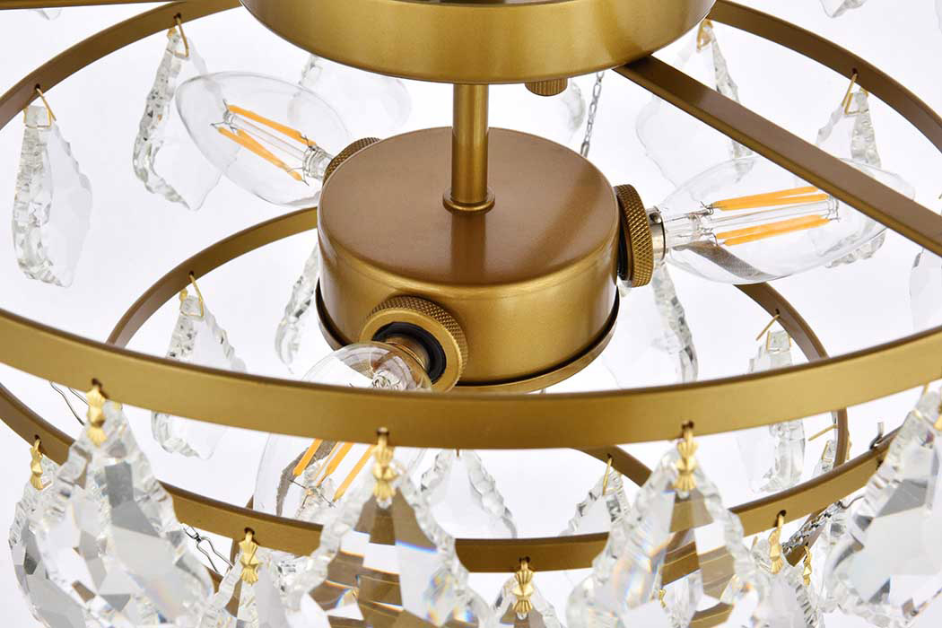 Elegant Flush Mount Light - Brass, L 14" (1101F14BR)