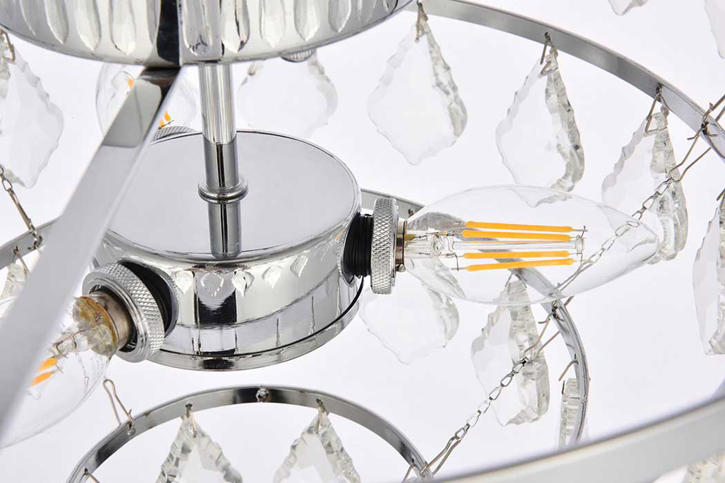 Elegant Flush Mount Light - Chrome, L 14" (1101F14C)