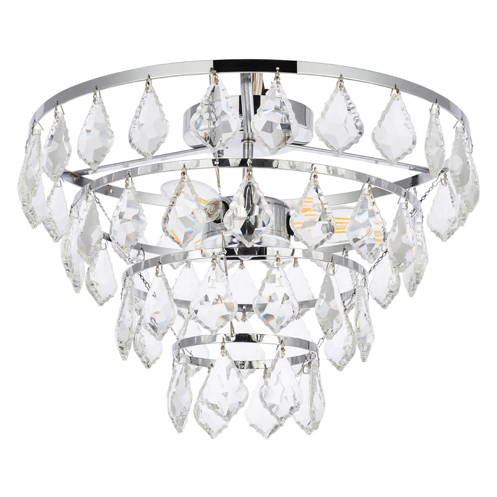 Elegant Flush Mount Light - Chrome, L 14" (1101F14C)
