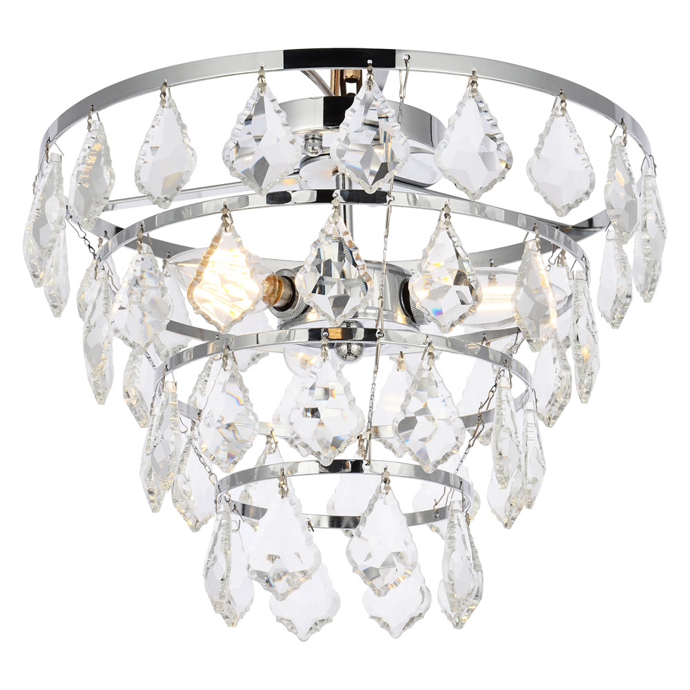 Elegant Flush Mount Light - Chrome, L 16" (1101F16C)